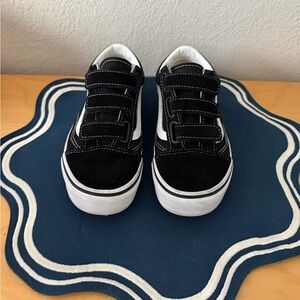Vans Black and White Velcro Sneakers